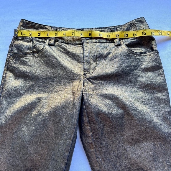 Alice and Olivia dark metallic gold jeans - Picture 4 of 11